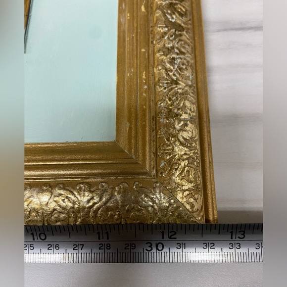 VINTAGE Gold wood framed ART print Fred Morgan “OVER THE GARDEN WALL” pears soap - Picture 9 of 11